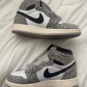 Nike Air Jordan Retro 1 OG GS with Black and Gray Pattern